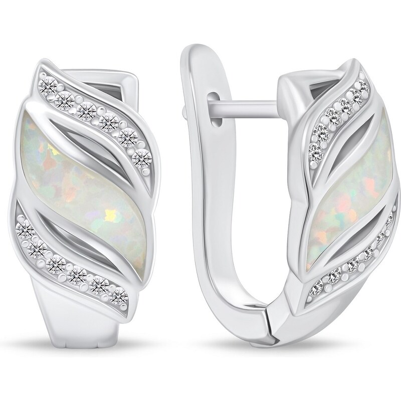 Brilio Silver Pôvabné strieborné náušnice so zirkónmi a syntetickým 66596284