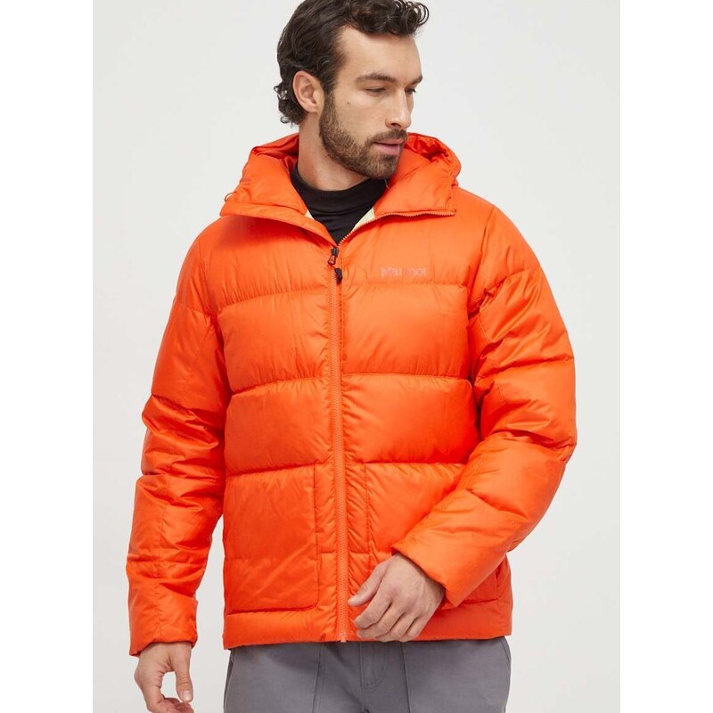 Páperová športová bunda Marmot Guides oranžová farba