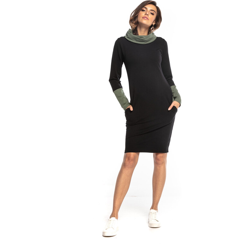 Dámske šaty Tessita T360 7 čierno / khaki - Tessita 49782439
