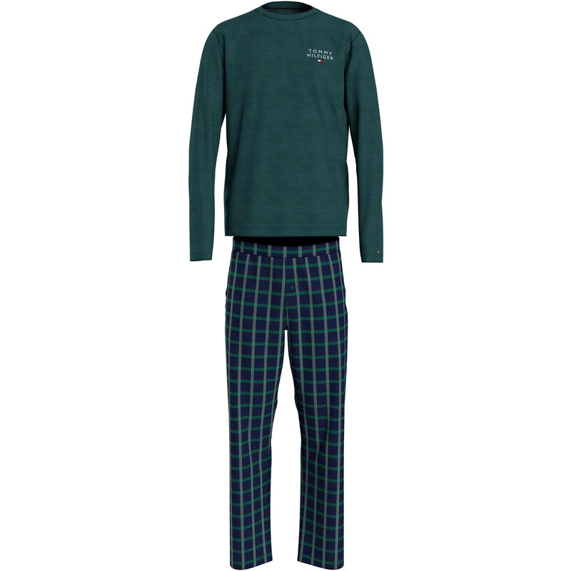 Pánske pyžamo UM0UM03130 0WP zelené káro - Tommy Hilfiger 49782573