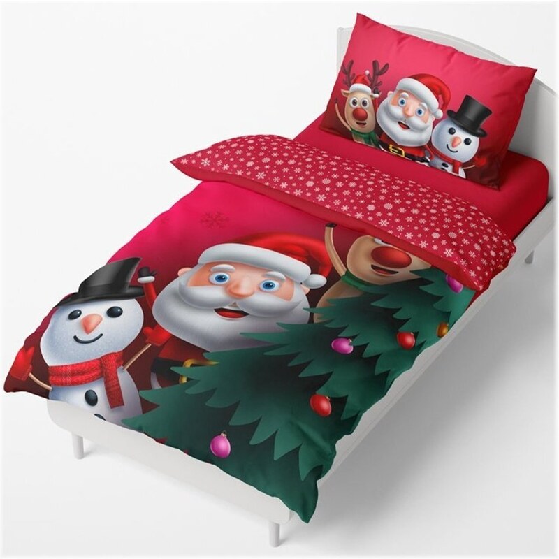 TipTrade (CZ) Vianočné posteľné obliečky - motív Pozdravy zo severného pólu - 100% bavlna Renforcé - 70 x 90 cm + 140 x 200 cm