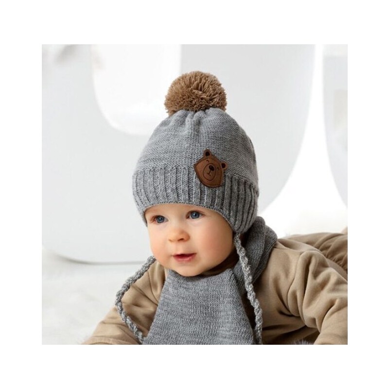 AJS Zimná čiapka a šál Maron 47238379