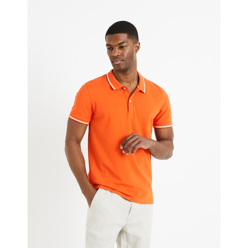 Oranžové pánske polo tričko Celio Decolrayeb 67402061