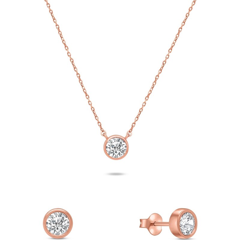 Brilio Silver Slušivý set pozlátených šperkov so zirkónmi SET220R 66939614