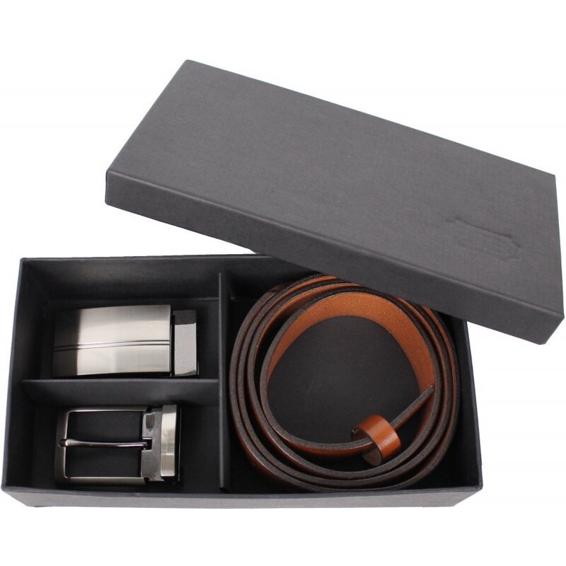 Penny Belts Pánsky darčekový set opasku hnedý 60928115