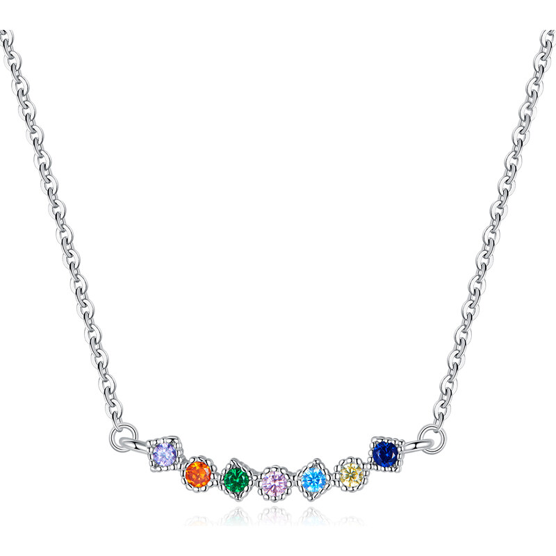 Royal Fashion strieborný náhrdelník farebná elegancia 53970453