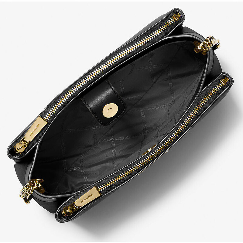 Michael Kors Lori Small Faux Saffiano Leather Crossbody Bag Gold