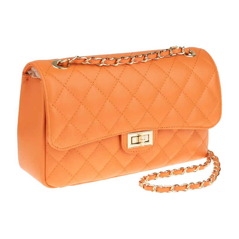 Oranžová kožená talianska crossbody kabelka Eliana Arancia NovaKabelka 47288114
