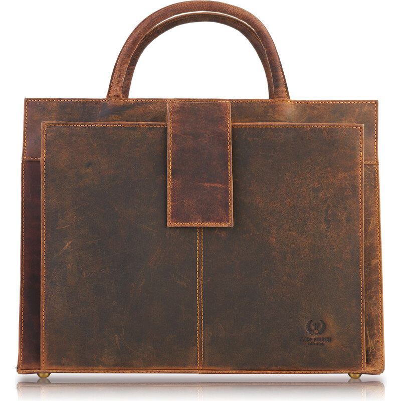 PAOLO PERUZZI Dámska kožená aktovka | hnedá T-94-HBR 47288128