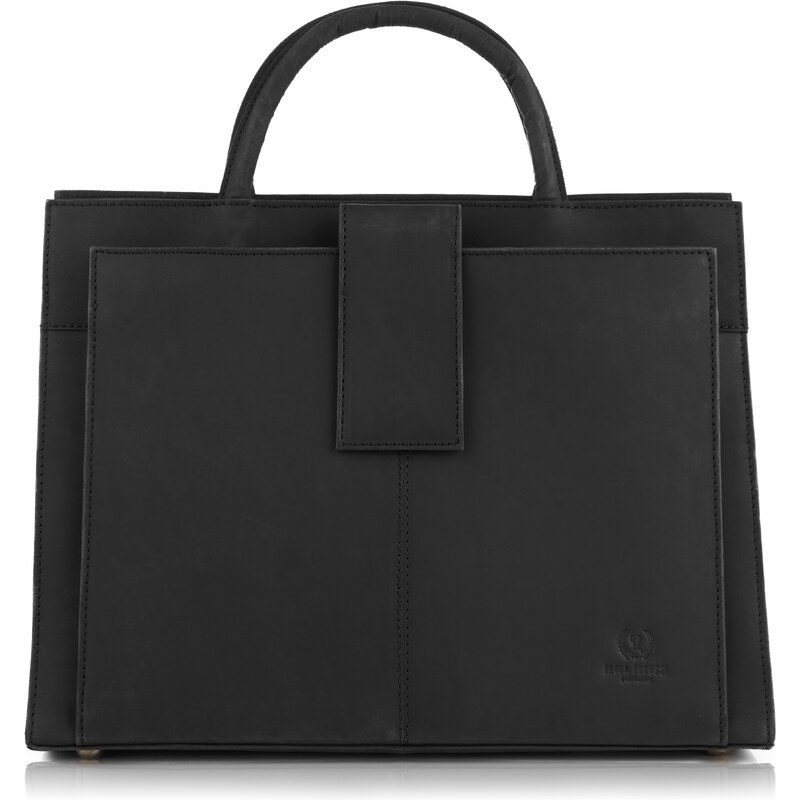 PAOLO PERUZZI Dámska kožená aktovka | čierna T-94-HBL 47288129