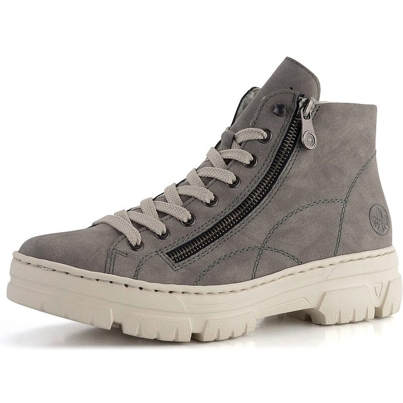 Rieker šnurovacia členková obuv s kontrastnou podošvou šedá Z7410-40 66061329