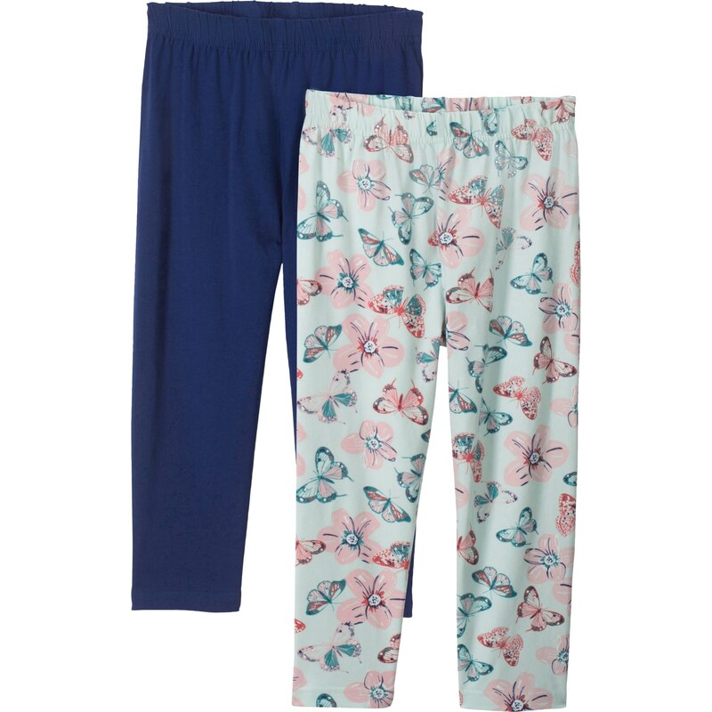 bonprix 3/4 legíny (2 ks) s bio bavlnou, farba modrá 67844294