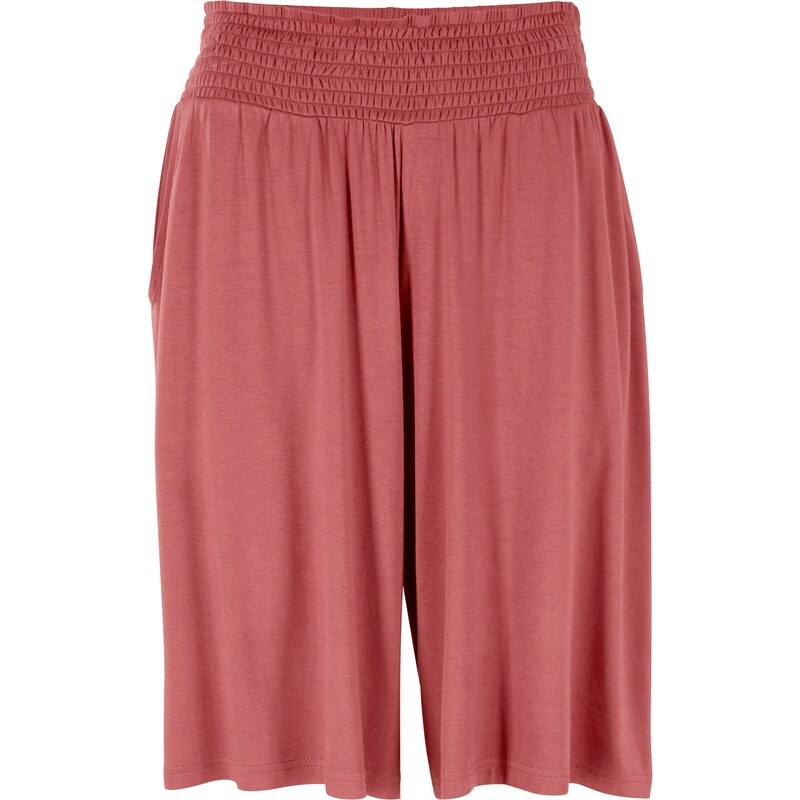 bonprix Džersejové bermudy z viskózového mixu, farba červená 44790910