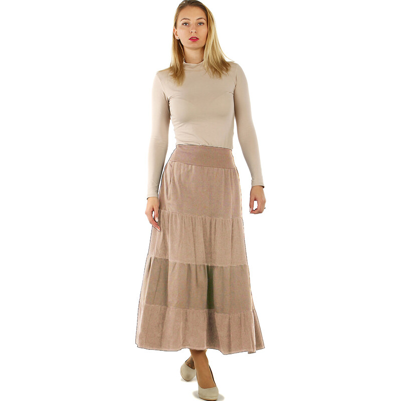 Glara Dámska dlhá menčestrová sukňa 47294782