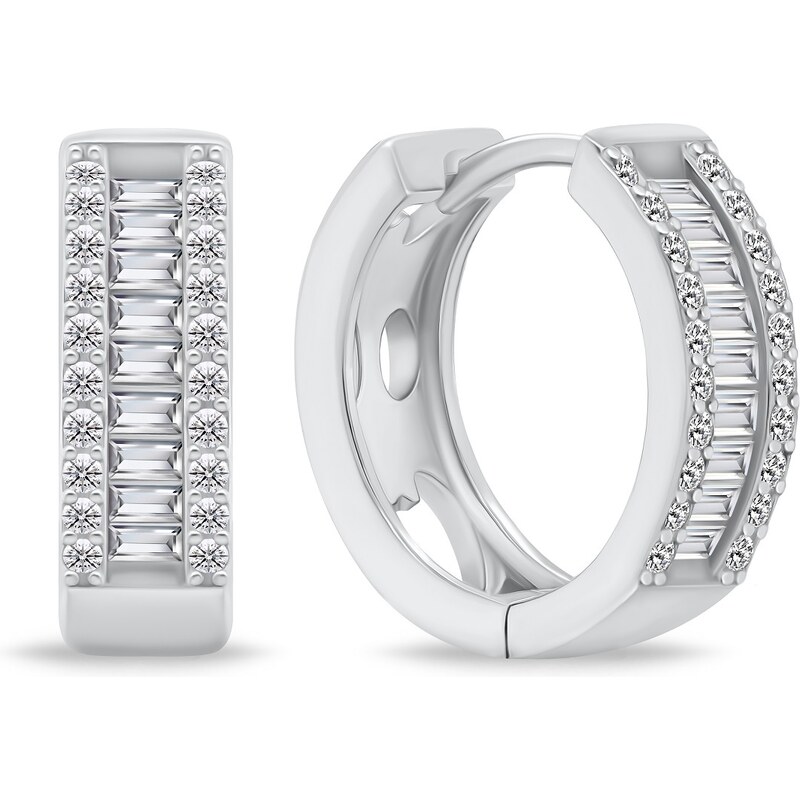 Brilio Silver Trblietavé strieborné kruhy so zirkónmi EA475W 66592647