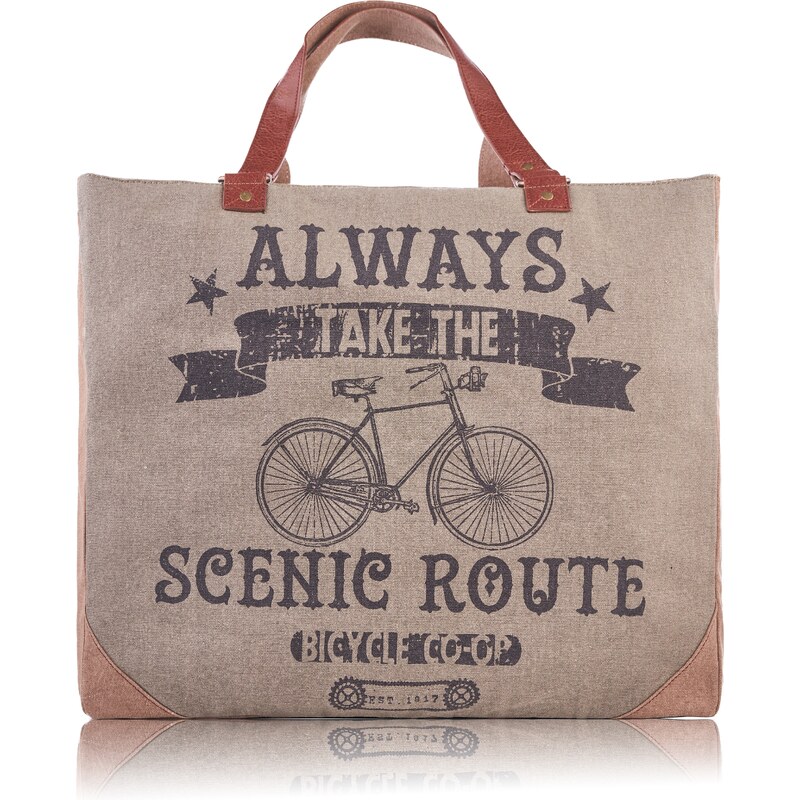 PAOLO PERUZZI Priestranná taška s potlačou E-13-MC | natura E-13-MC 47295205