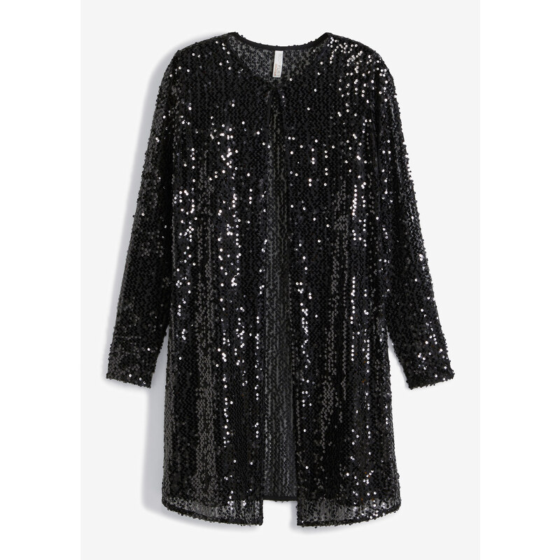 bonprix Flitrovaný kabát, farba čierna 47295263