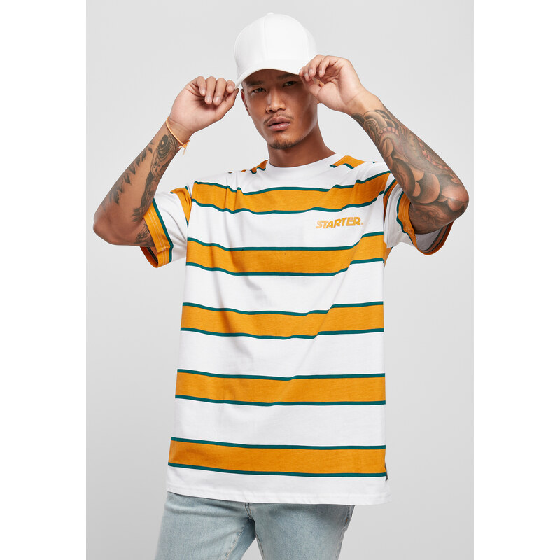 Starter Black Label Starter Logo Striped Tee White/Yellow 58239957