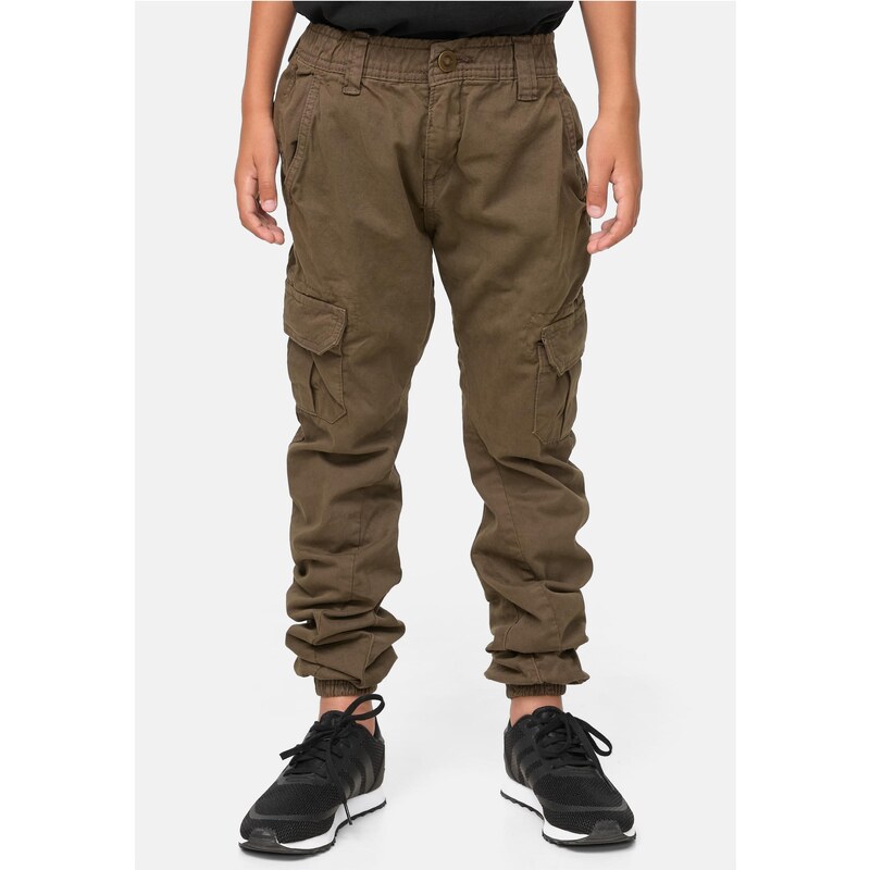 Urban Classics Chlapčenské cargo tepláky olivové 50686812