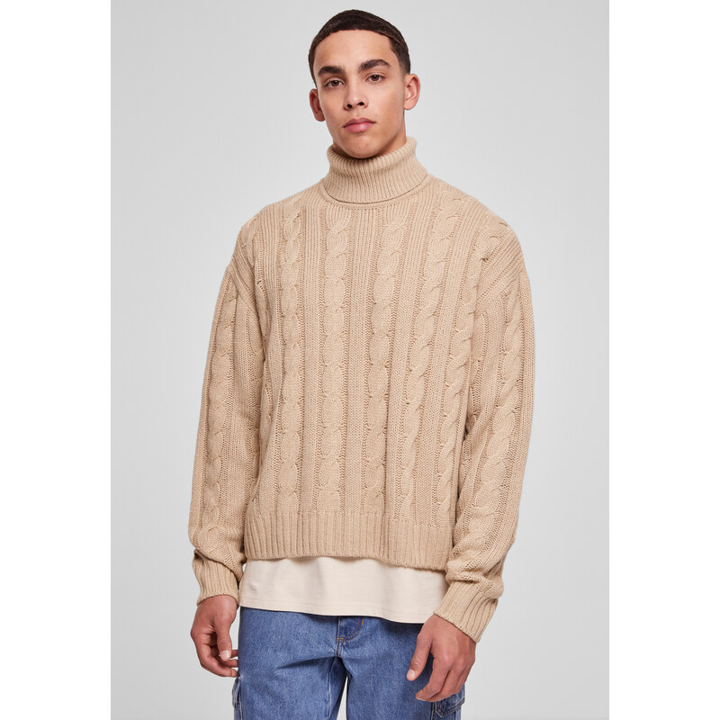 UC Men Boxes Roll Neck Sweater Wet Sand