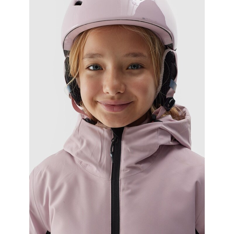 4F Dievčenská lyžiarska bunda s membránou 5000 - púdrovo ružová