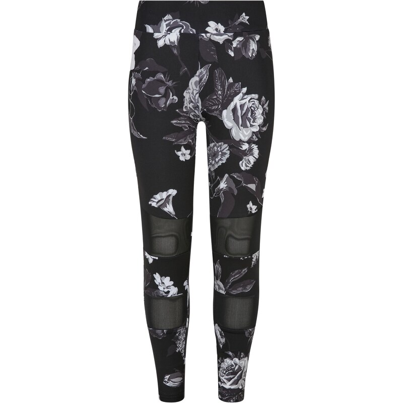 E-shop Urban Classics Girls Tech Mesh AOP Leggings Dark Flowers aop