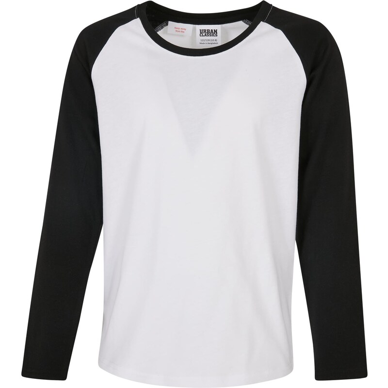 Urban Classics Girls contrasting raglan long sleeves white/black 50563386