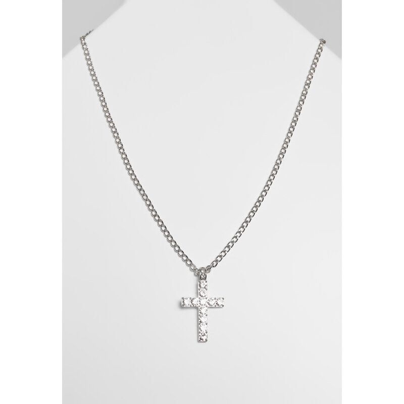 Urban Classics Náhrdelník s krížikom - strieborná farba 50683173