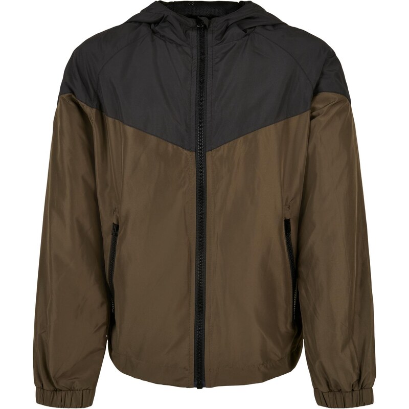 Urban Classics Boys 2-Tone Tech Windrunner black/darkolive 50686750