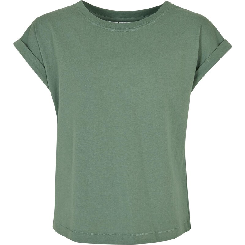 E-shop Urban Classics Girls Organic Sage T-Shirt with Extended Shoulder