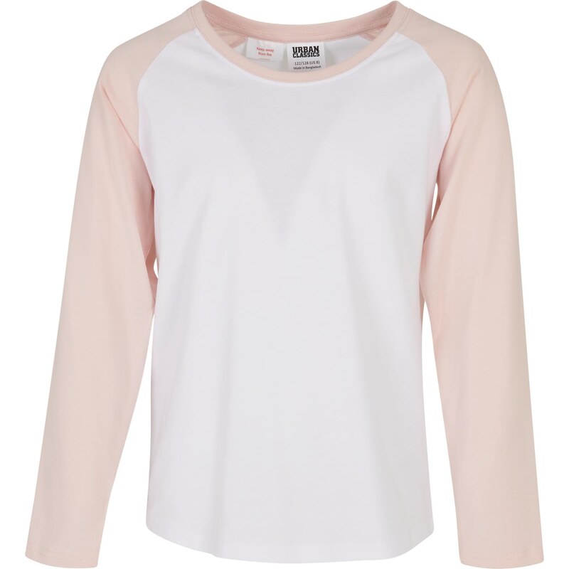 E-shop Urban Classics Girls contrasting raglan long sleeves white/pink
