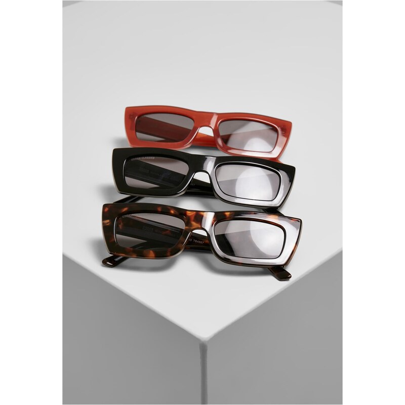 Urban Classics Sunglasses Sanremo 3-Pack Black/Red/Amber 50685428