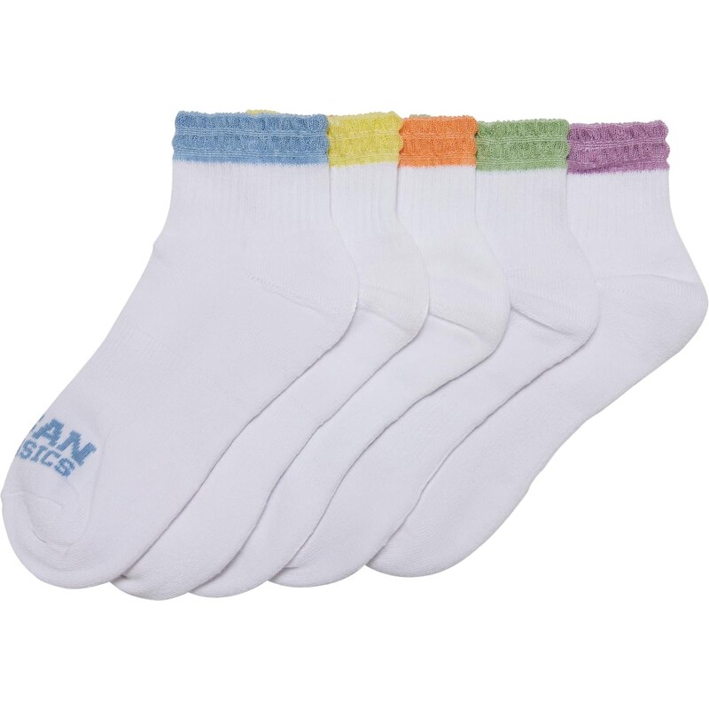 Urban Classics Accessoires Colorful Lace Cuff Socks 5-Pack Summer Color