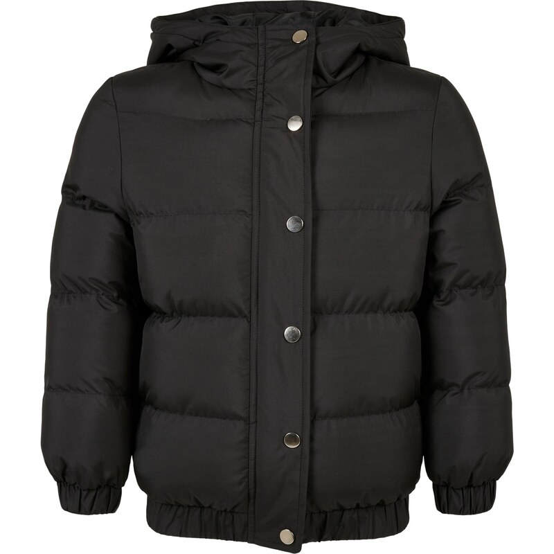 Urban Classics Girls Puffer Hooded Jacket Black 50645053