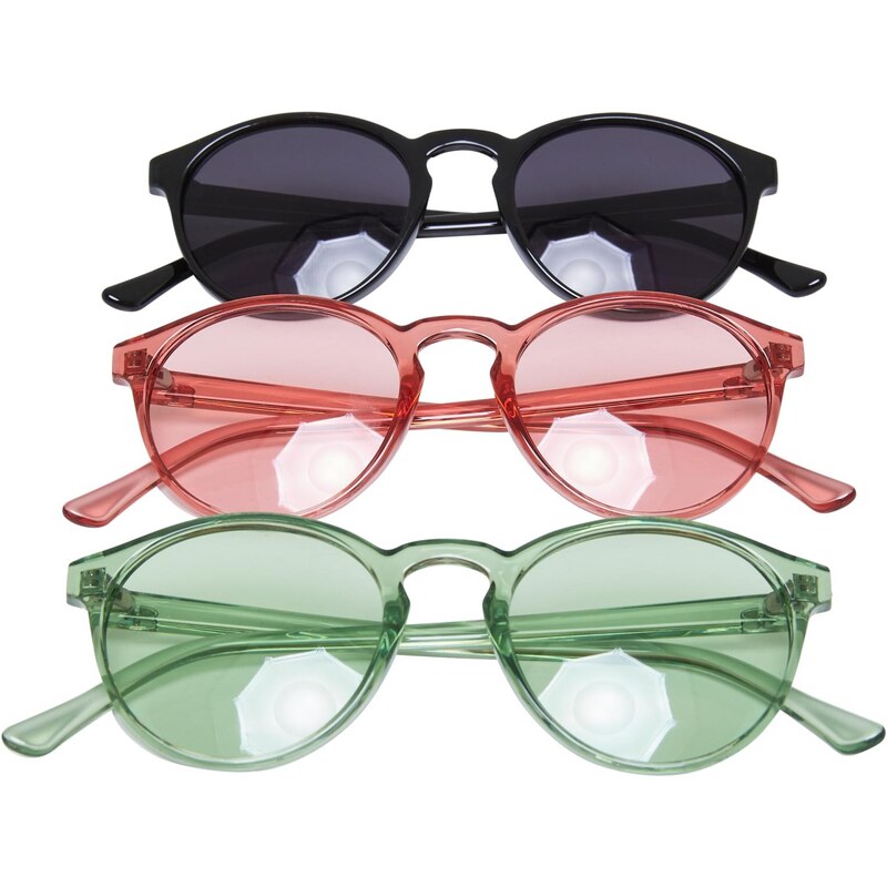 Urban Classics Sunglasses Cypress 3-Pack Black/Palepink/Vintagegreen 50661219