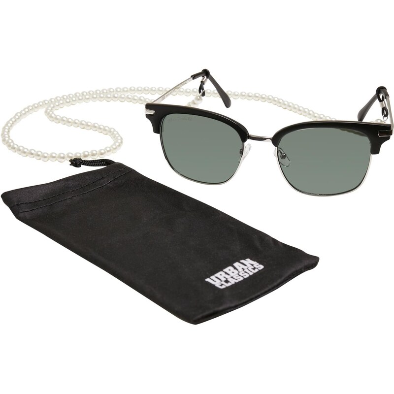 Urban Classics Crete sunglasses with chain black/green 50640122