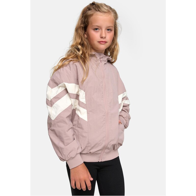 Urban Classics Girls Crinkle Batwing jacket dukrose/whitesand 50640858