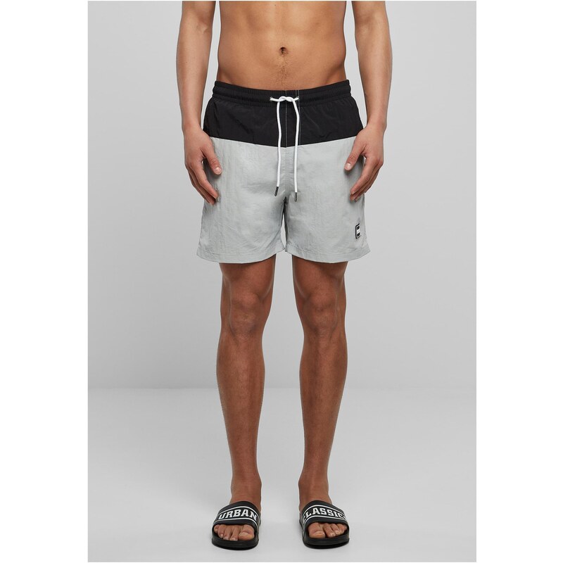 Urban Classics Mens Block Swimsuit Light Asphalt/Black 50683894