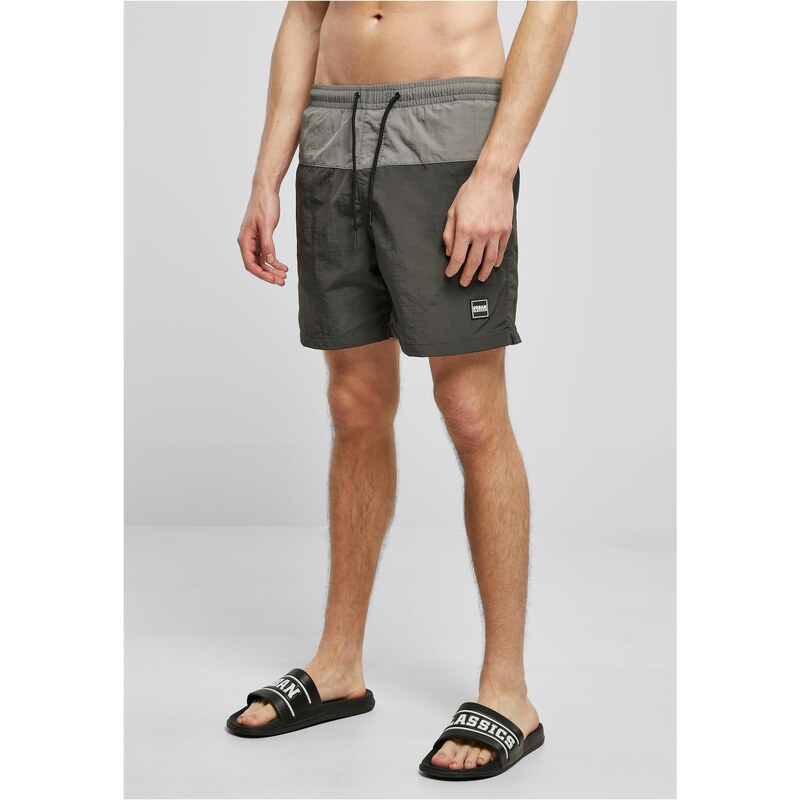 Urban Classics Mens Block Swimsuit Grey/Asphalt 50686881