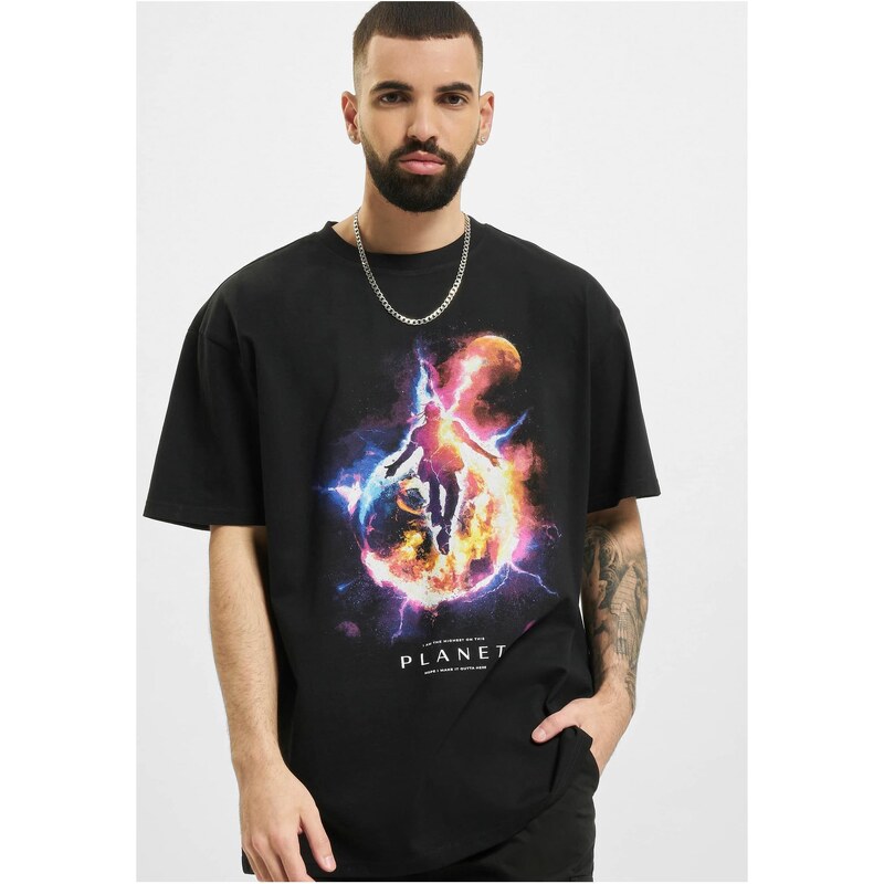 Mister Tee Black Electric Planet Oversize T-Shirt 50683643