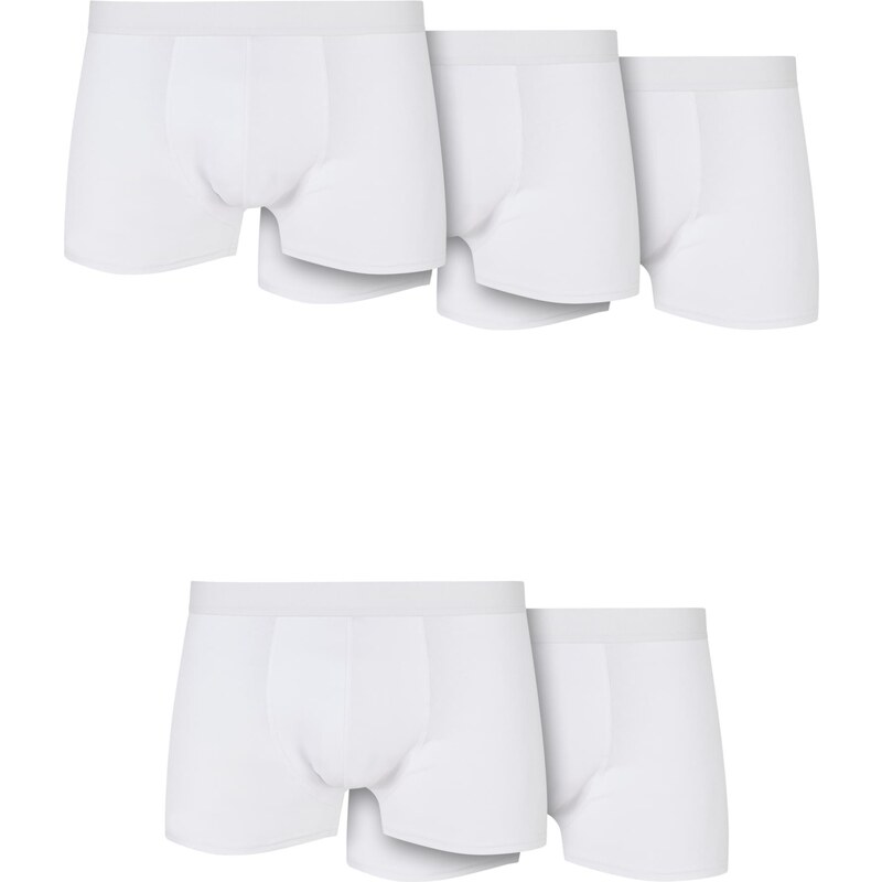 Urban Classics Sturdy Organic Cotton Boxer Shorts 5-Pack White 50603614