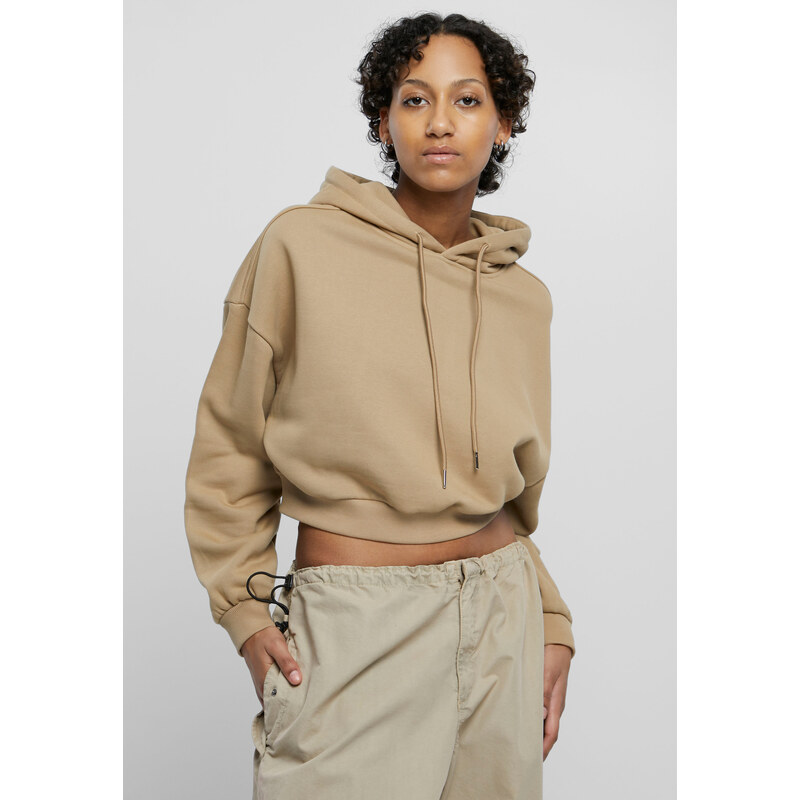 Urban Classics Ladies Cropped Heavy Hoody warmsand 50657047