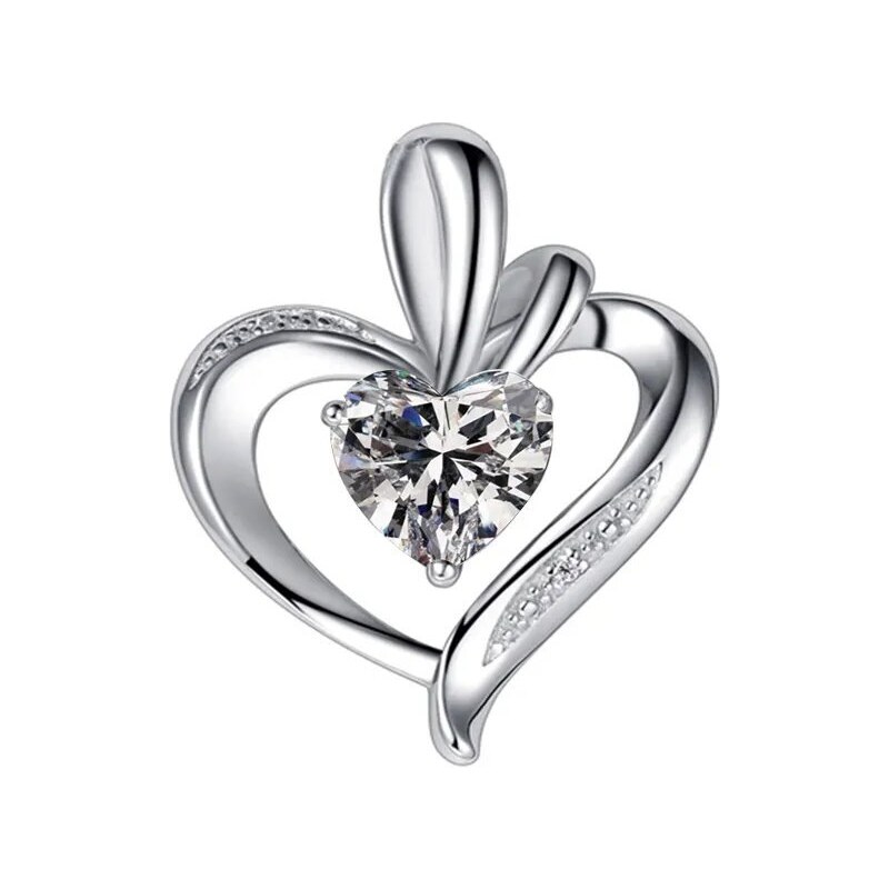 MAJYA Strieborný prívesok SRDCE s čírym kameňom 10002 64581125