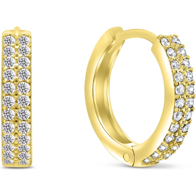 Brilio Silver Nadčasové kruhové náušnice z pozláteného striebra EA343Y 66583701