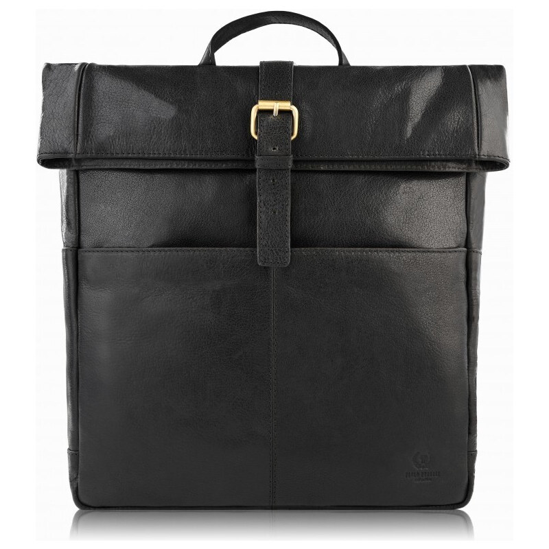 PAOLO PERUZZI Prémiový kožený batoh na notebook AV-02-BL | čierna AV 47321109