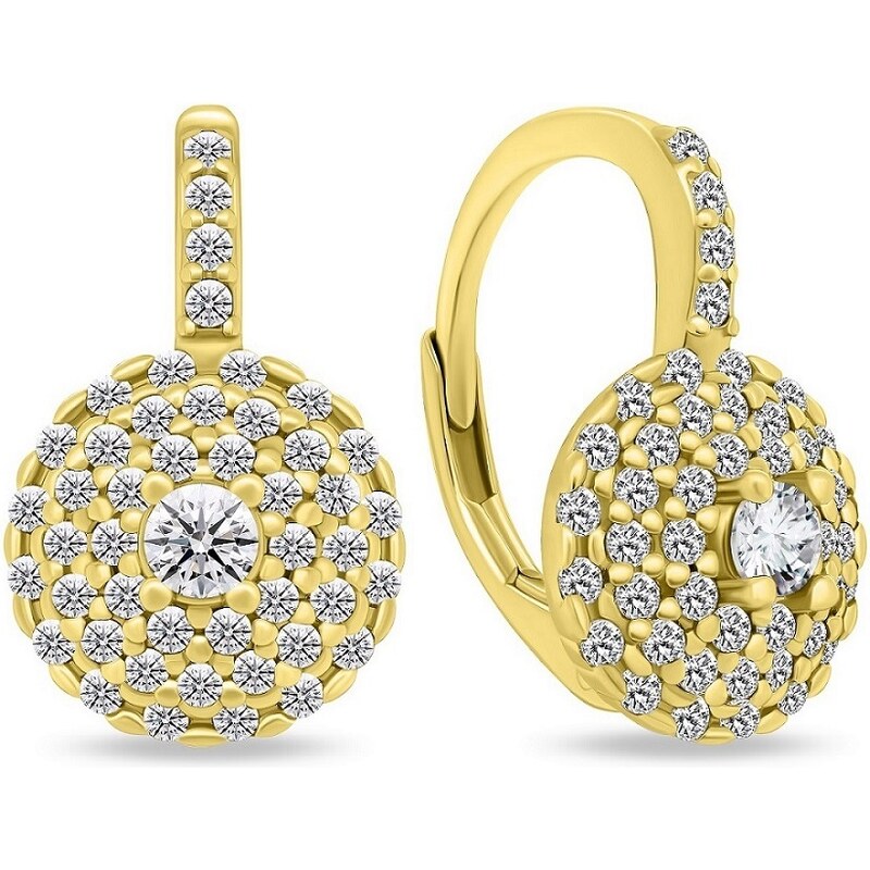 Brilio Silver Úchvatné pozlátené náušnice so zirkónmi EA12Y 66587563