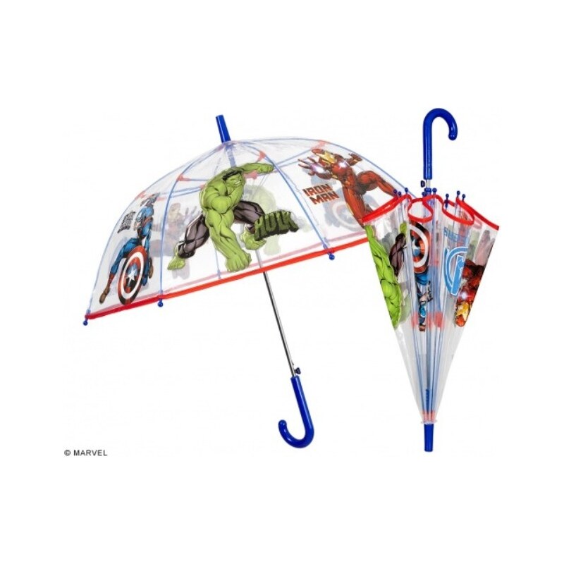 PERLETTI Detský automatický dáždnik AVENGERS Transparent, 75282