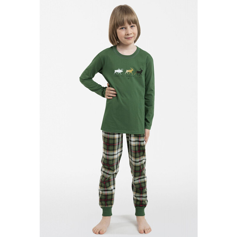Italian Fashion Vianočné chlapčenské pyžamo Seward zelené-128, Farba 47332758