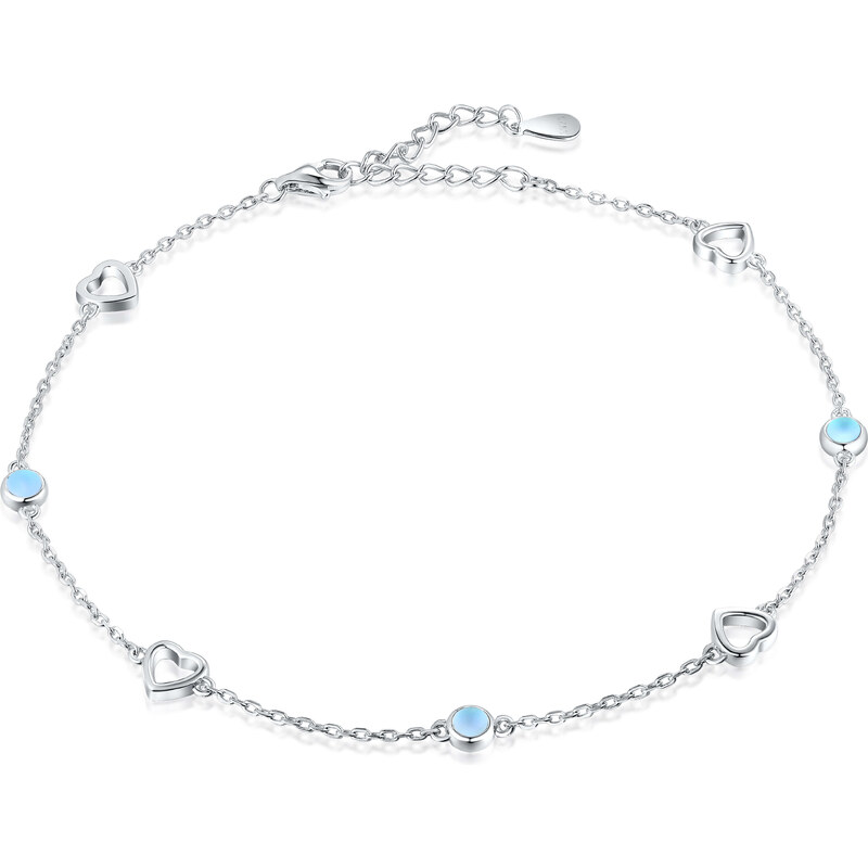 Olivie Strieborná retiazka na nohu MESAČNÝ KAMEŇ 8116 47359709