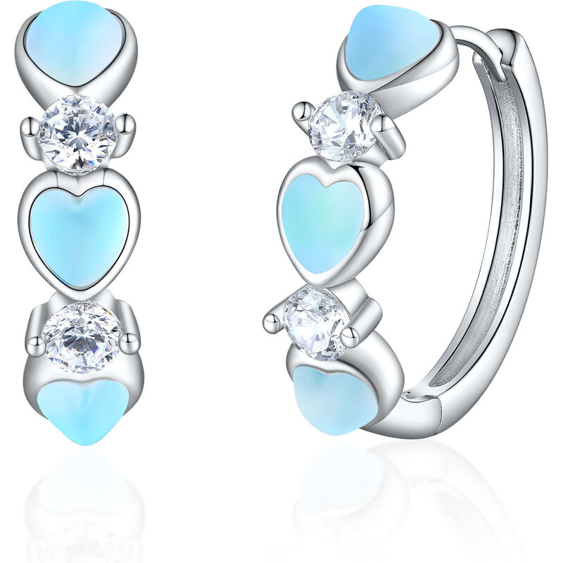 Olivie Strieborné kruhy MESAČNÉ SRDCE 8122 47359714